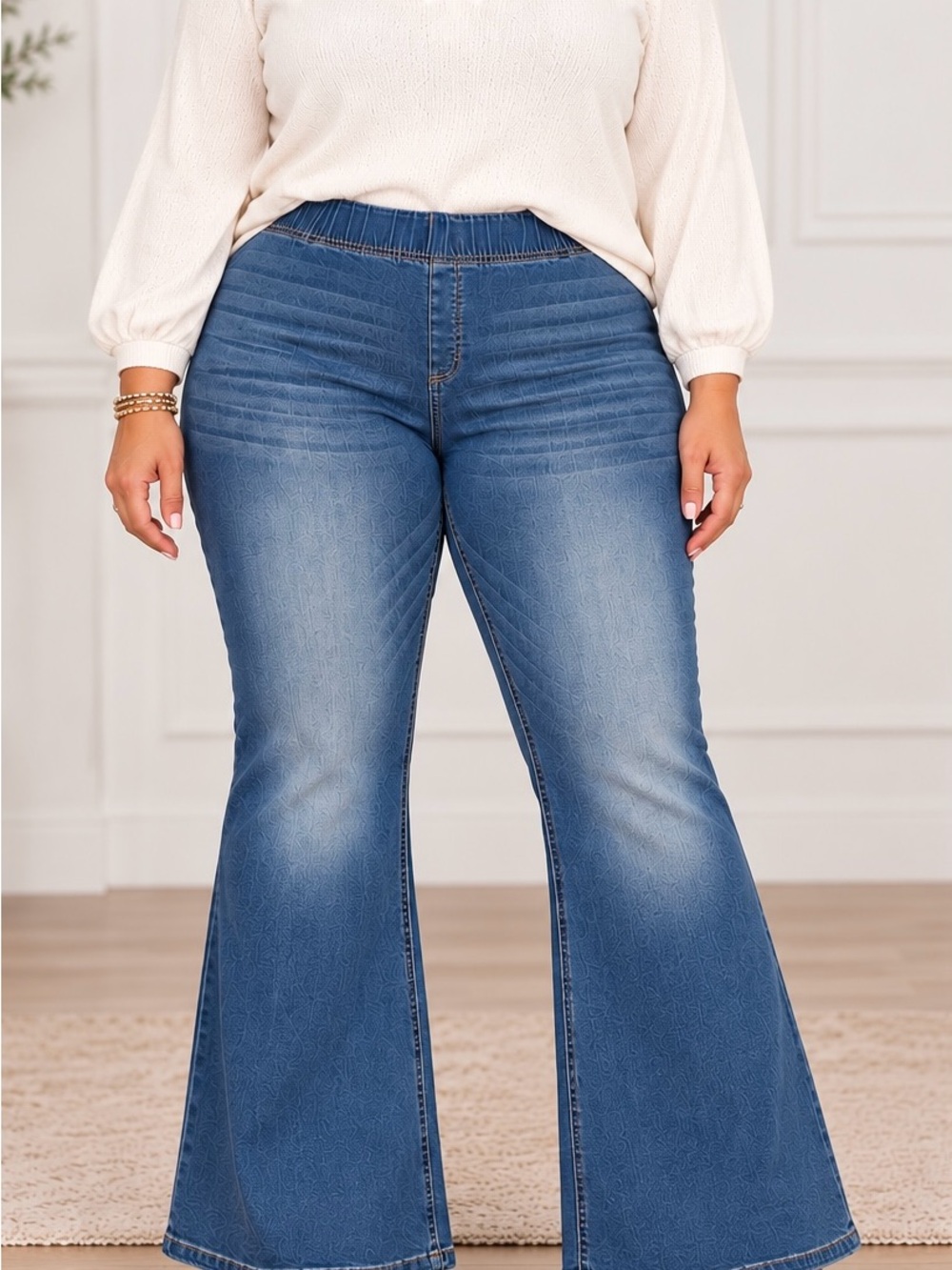 Soft Surroundings Supremely Soft Denim Flare Full Length Jeans- 2X (22W) NWT